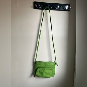 Vibrant Lime Crossbody Leather Bag